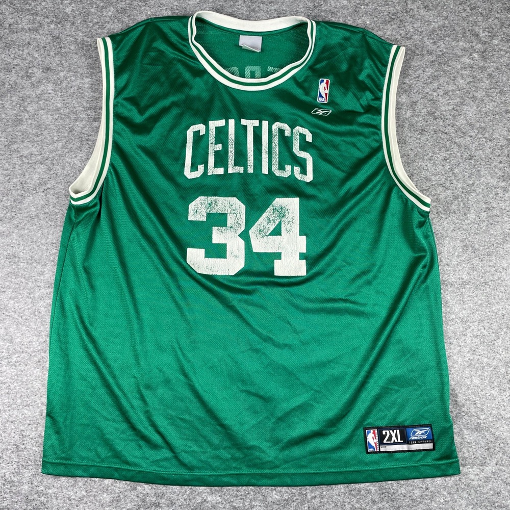 VTG Boston Celtics Basketball Jersey Mens 2XL Green Paul Pierce 34 Reebok NBA